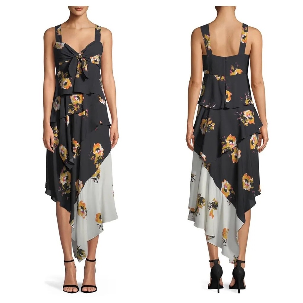 A.L.C. Natalia Tiered Floral Silk Midi Dress